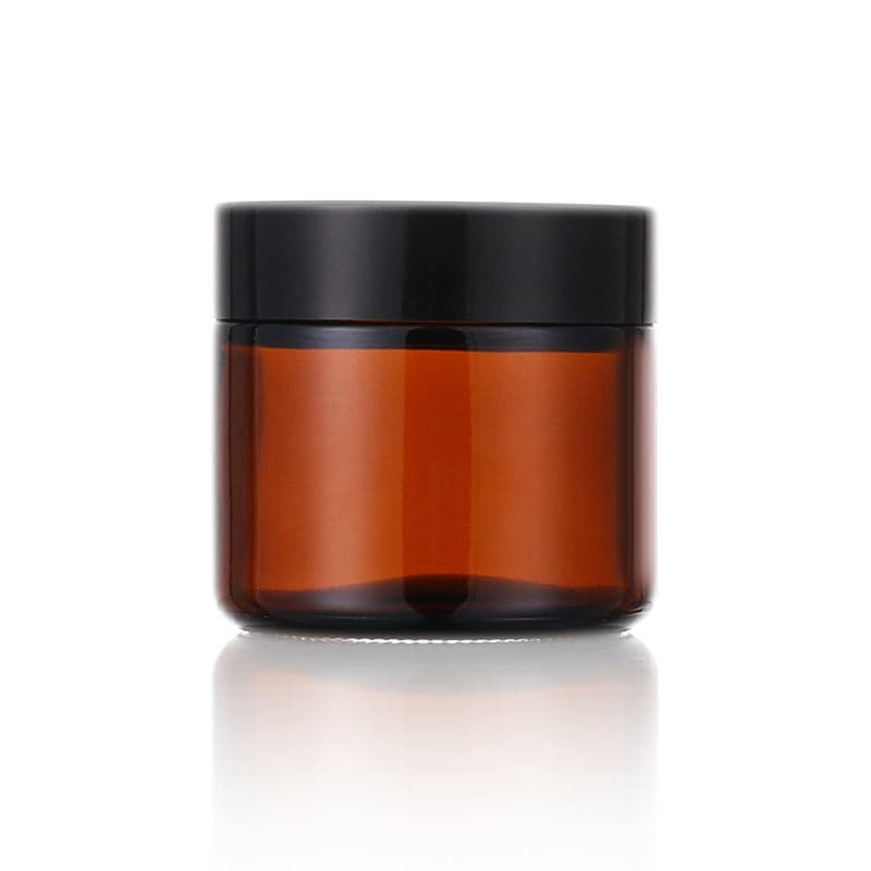 Amber Glass Candle Jar Cosmetic Glass Jars With Lid 60g Loose Powder Glass Jar With Lid Glass Jar For Dry Foods