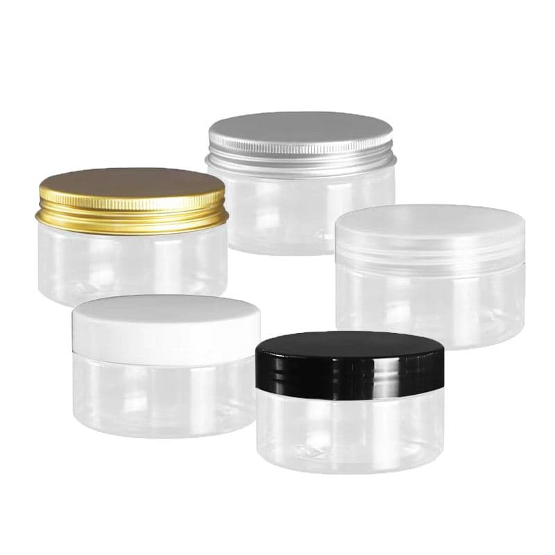 Custom Wholesale 100ml 200ml Pet Jar 8oz 300ml 500ml Plastic Wide Mouth Clear Plastic Jar Container 200ml Pet Jar Jar Pet