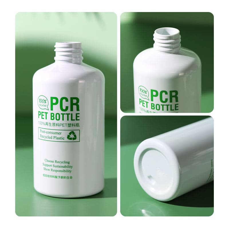 PCR Skincare Kit Eco Friendly Shampoo Bottle, PCR material, recyclable material, shampoo bottle, skincare kit, cosmetic packaging