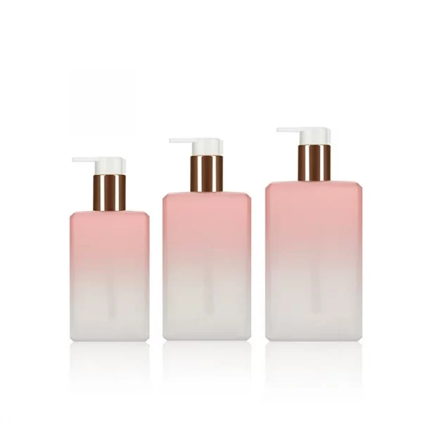 350ml empty petg gradation pink colour lotion bottles