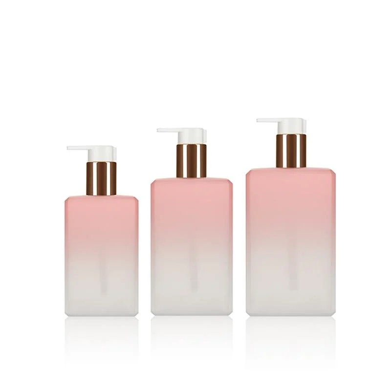 350ml empty petg gradation pink colour lotion bottles