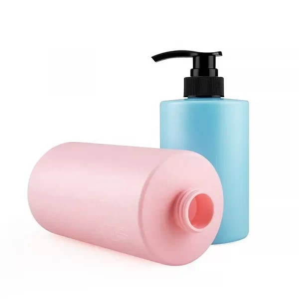 500ml 750ml 800ml pink color pe bottle with lotion pump