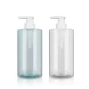 750ml transparent pet empty shampoo bottle with white pump