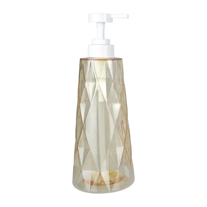 Unique Diamond Finishing PET Plastic Shower Gel Body Wash Bottles