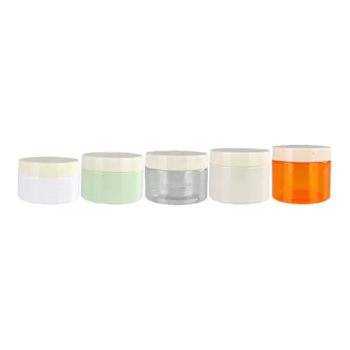 round pet plastic cream jar with plastic lid