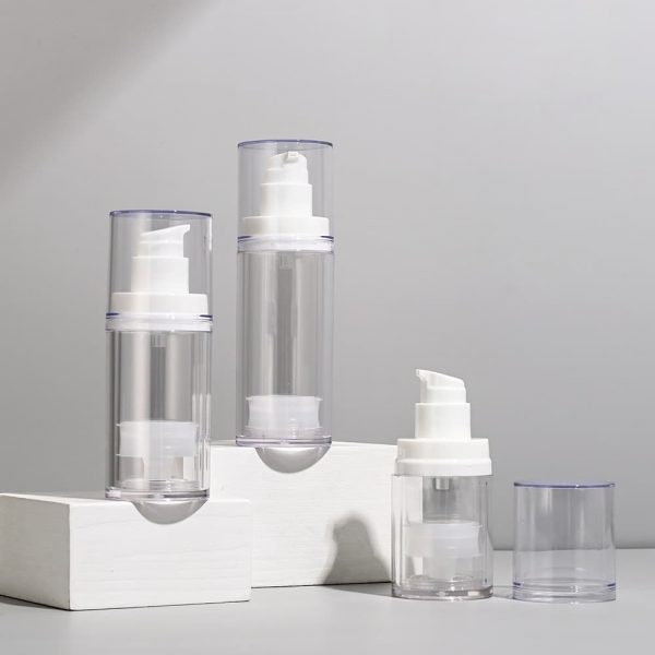 20ml clear as airless pump bottles