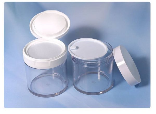 250ml 8oz clear pet round jar with spoon